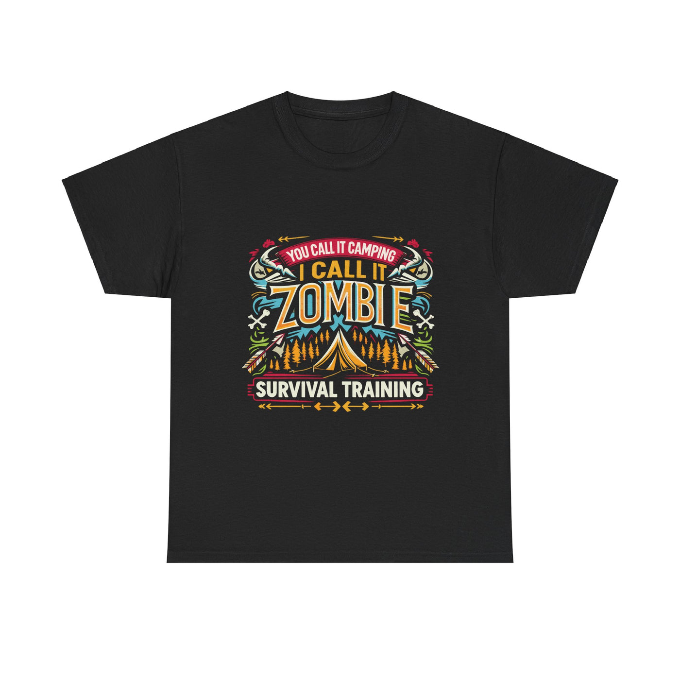 T-Shirt: Zombie Survival Training Unisex Heavy Cotton Tee