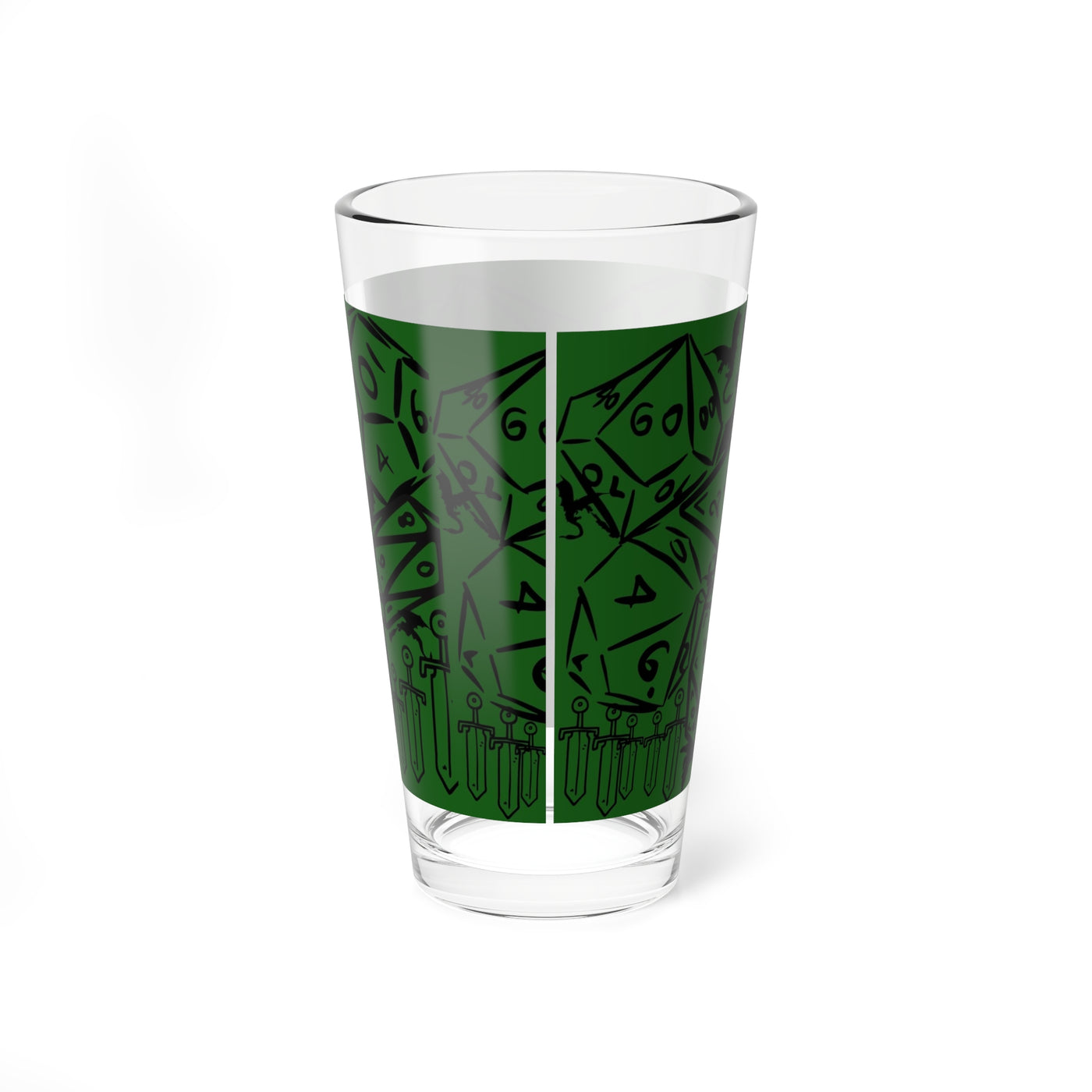 MIxing Glass: D&D Themed Dice and Dragon Design