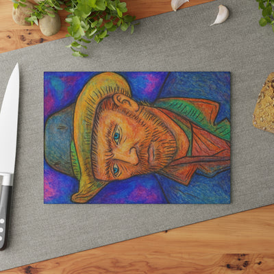 Cutting Board: Galaxy Van Gogh Glass Kitchen Art
