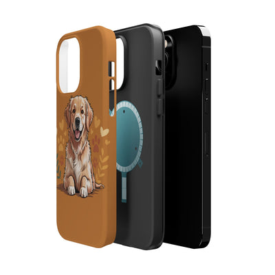 Dog Lover Magnetic Phone Case, Cute Pet Cases for iPhone, Dog-themed Phone Covers, Golden Retriever Case, Gifts for Dog Owners