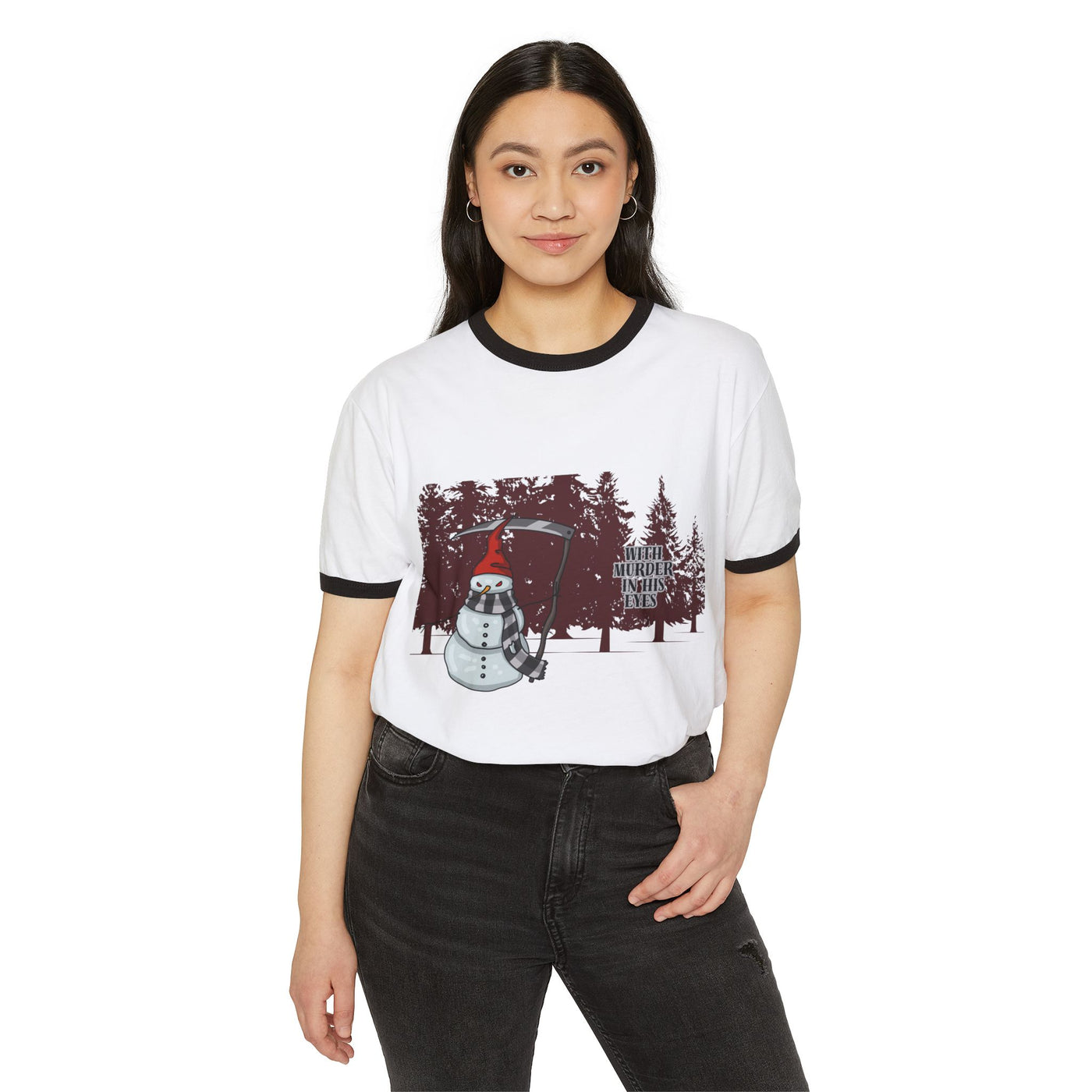 T-Shirt: Murder in his eyes | Ringer | Snowman Design