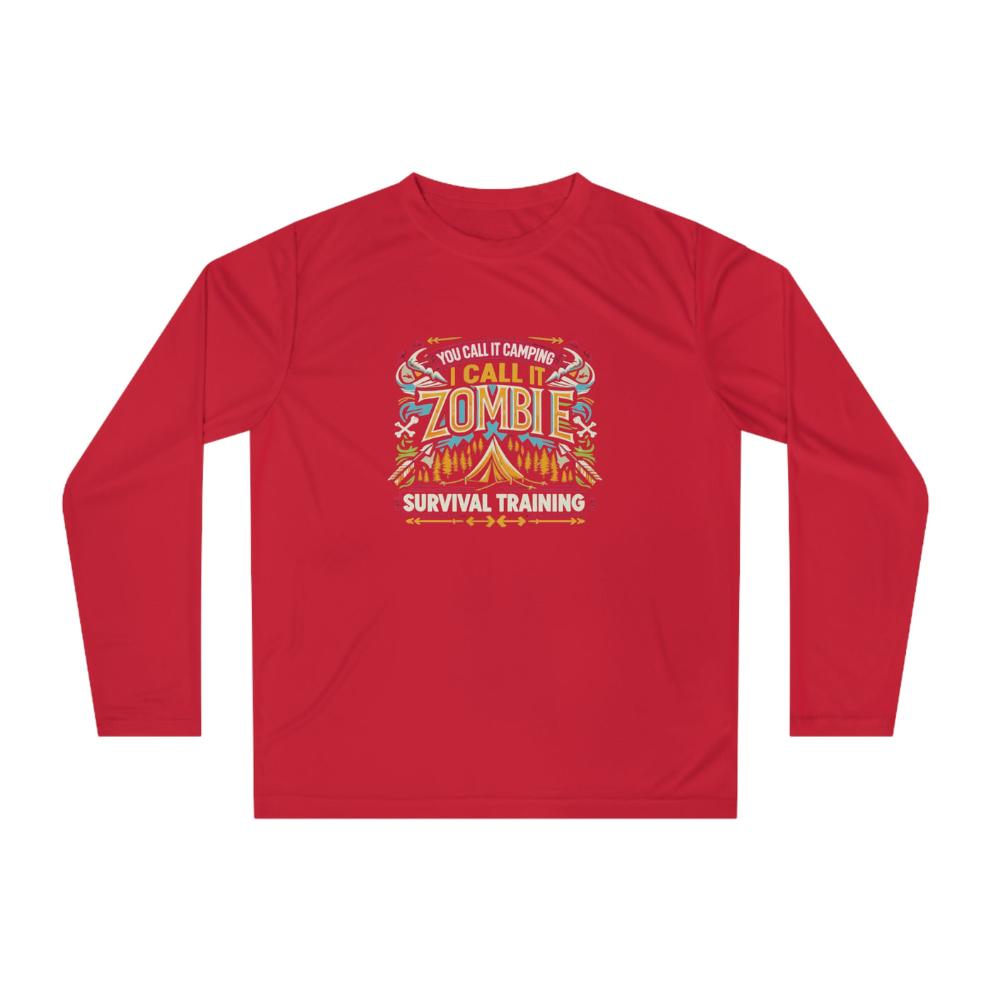 Long Sleeve Shirt: Unisex Performance Long Sleeve Shirt Zombie Survival