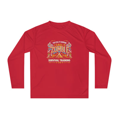 Long Sleeve Shirt: Unisex Performance Long Sleeve Shirt Zombie Survival