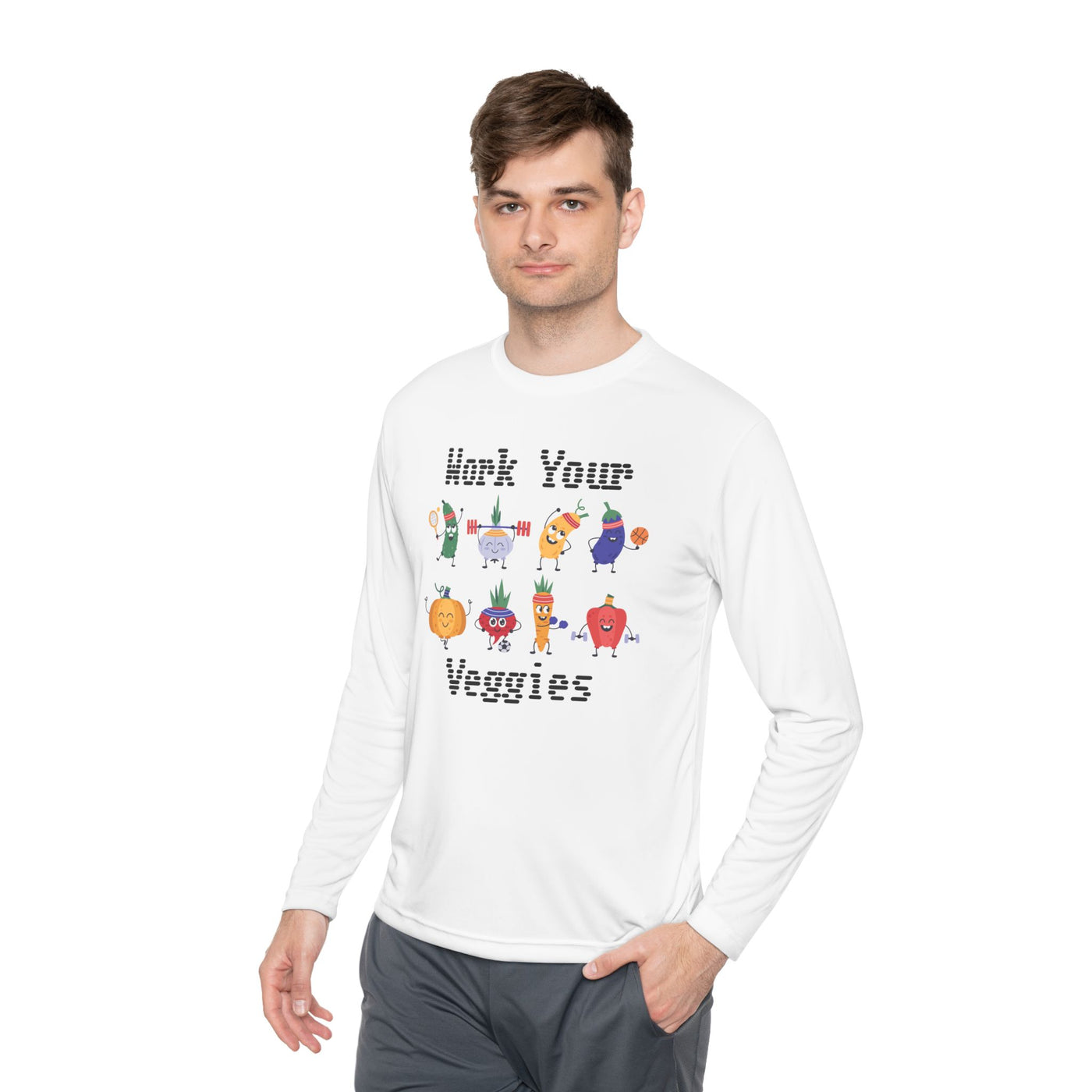 T-Shirt: Work Your Veggies - Lightweight Long Sleeve Tee