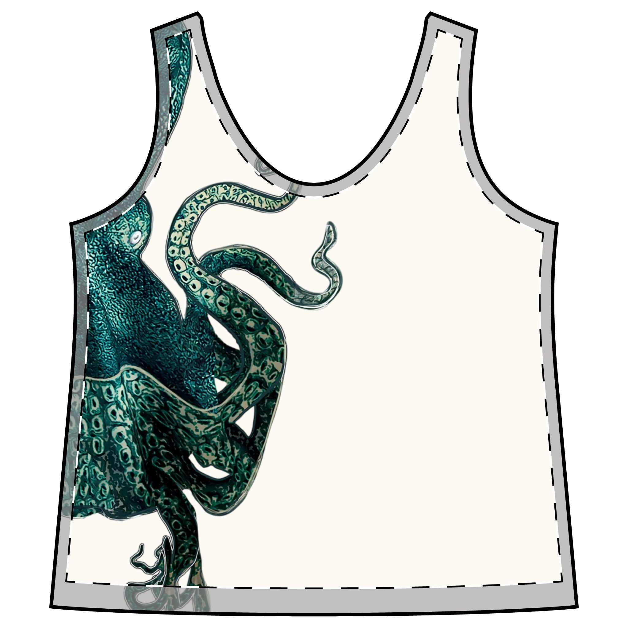 Tank: Ocean-Inspired Racerback Tank - Women’s Sporty Octopus Design