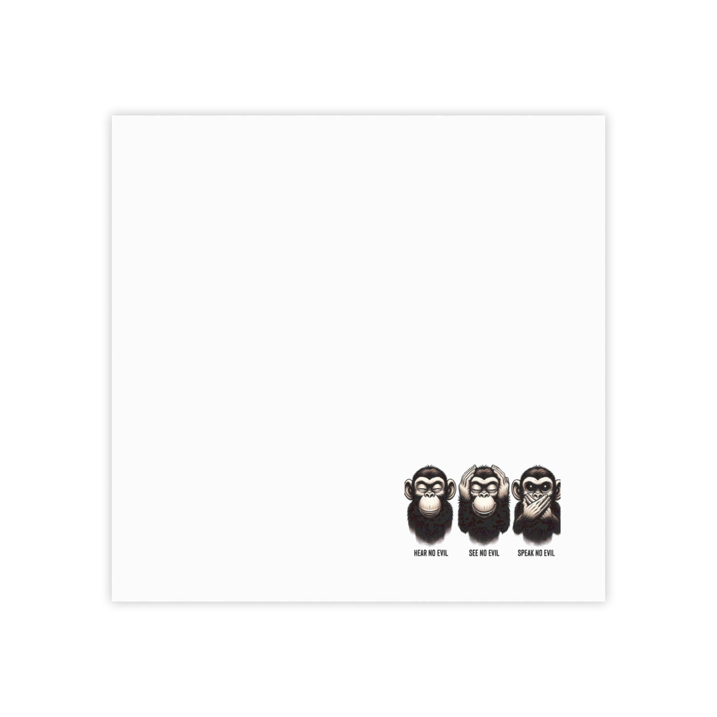 Note Pads: Monkey Wisdom Post-it® Note Pads - Hear No Evil, See No Evil, Speak No Evil
