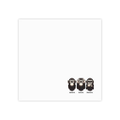 Note Pads: Monkey Wisdom Post-it® Note Pads - Hear No Evil, See No Evil, Speak No Evil
