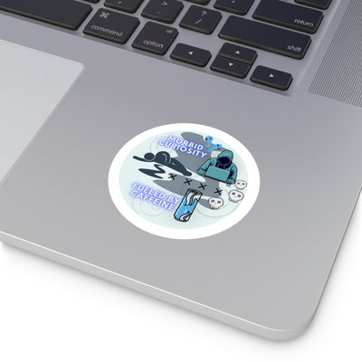 Round Sticker: Morbid Curiosity & Caffeine | True Crime Gear Line