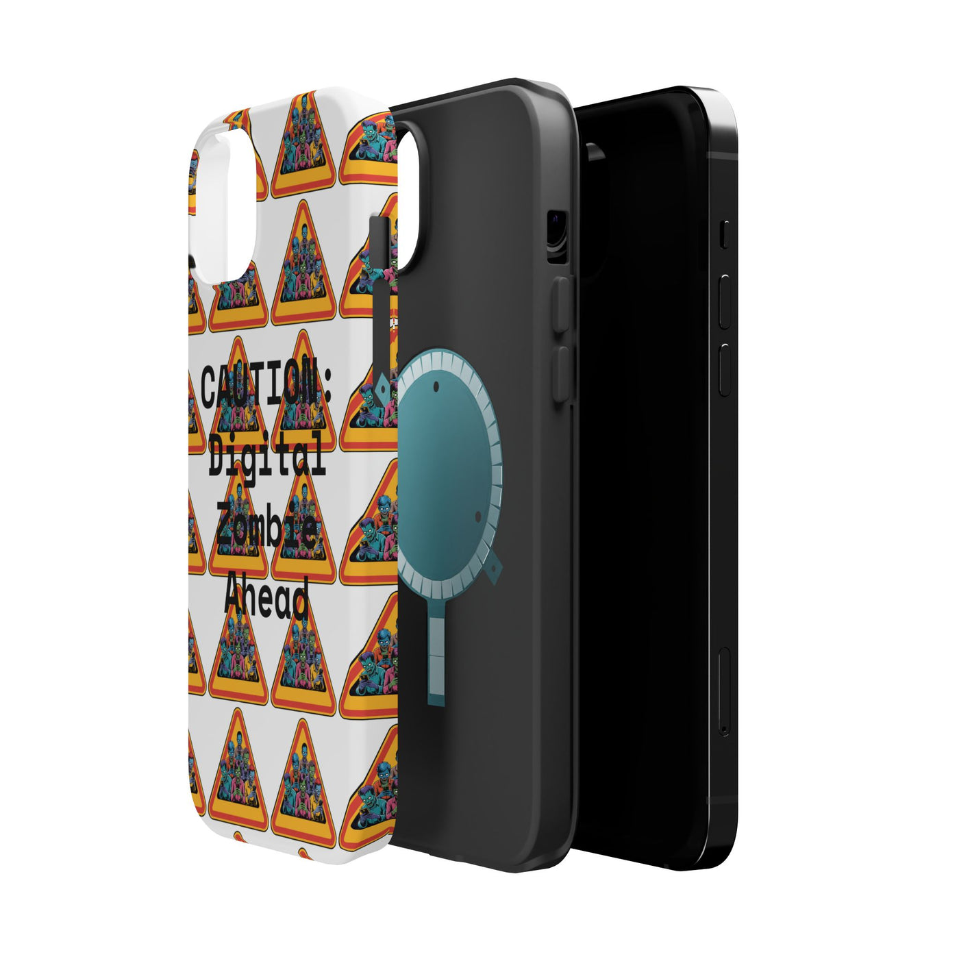 Phone Case: Caution: Digital Zombie Ahead Phone Case | Quirky Smartphone Protection, Unique Gift, Trendy Accessory, Fun Design, Geeky Style