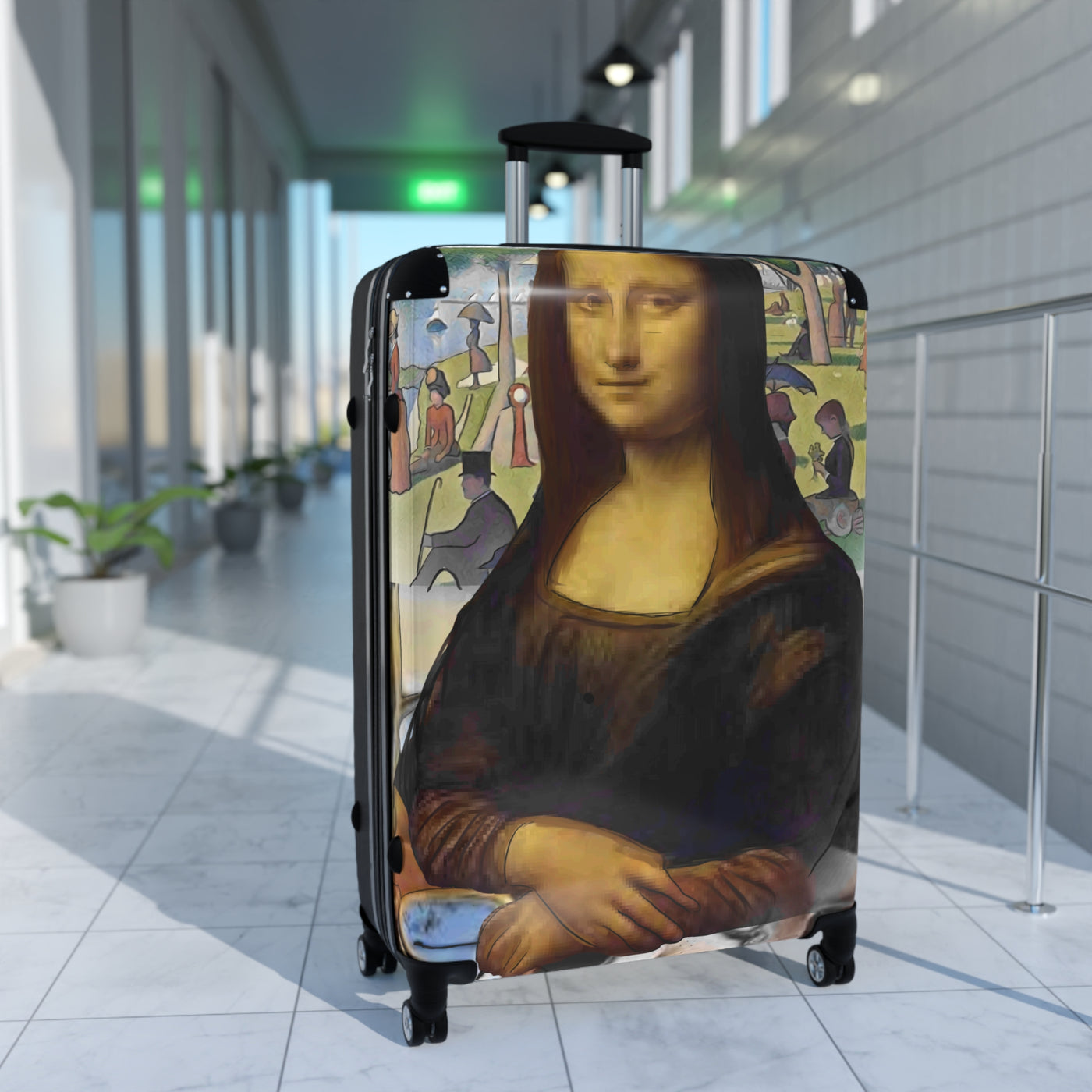 Suitcase: Designer Luggage Limited Edition Artistic Mona Lisa Collage