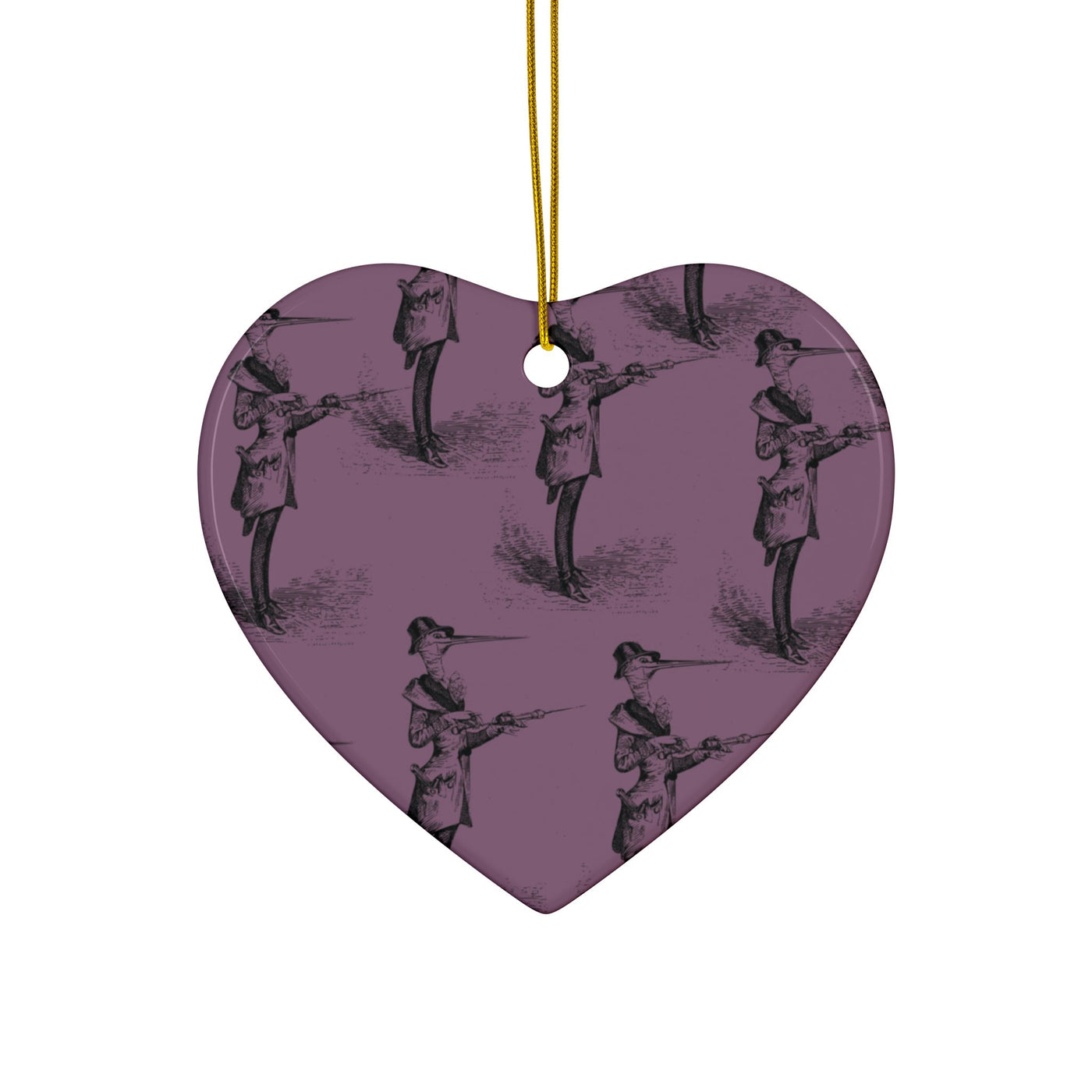 Ornaments: Plague Print in Dusty Rose in Ceramic