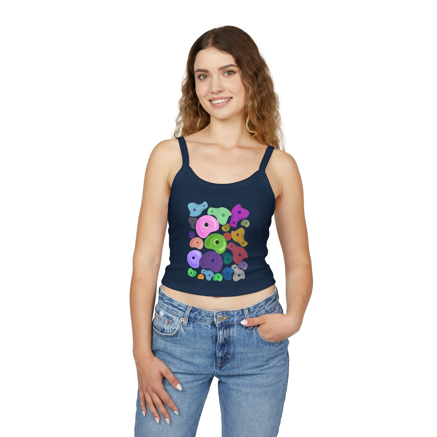 Tank Top: Rock Climbing Design | Women's Spaghetti Strap Style
