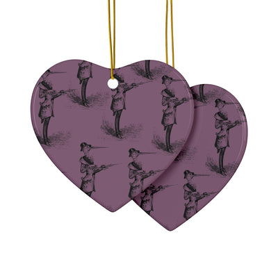Ornaments: Plague Print in Dusty Rose in Ceramic
