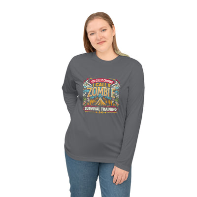 Long Sleeve Shirt: Unisex Performance Long Sleeve Shirt Zombie Survival