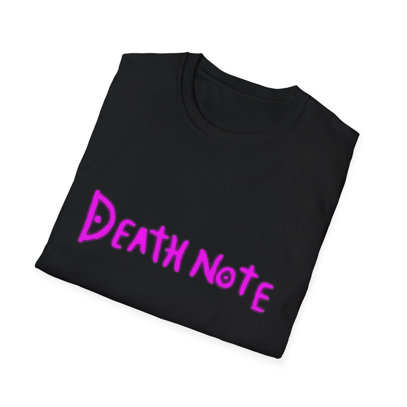 T-Shirt: Pink Death Note-Inspired Unisex Softstyle T-Shirt | Anime Fanart Apparel, Gift for Geek Culture, Cozy Everyday Wear, Casual Outfit, Pop Culture Merchandise