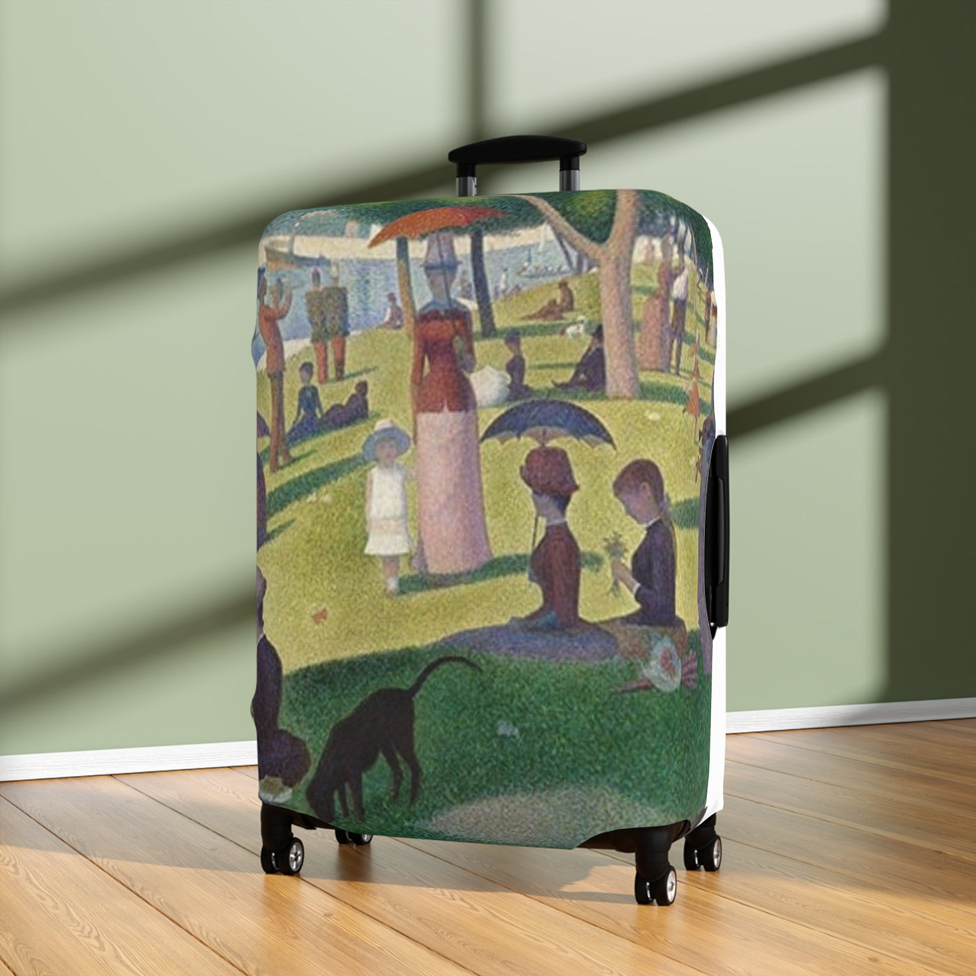 Art Style Luggage Cover for Travel Lovers, Customizable Suitcase Protector, Travel Accessories, Vacation Gift, Personalized Luggage Wrap