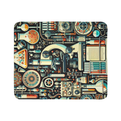 Science-Themed Fleece Sherpa Blanket - Cozy Lab Design for Students and Scientists