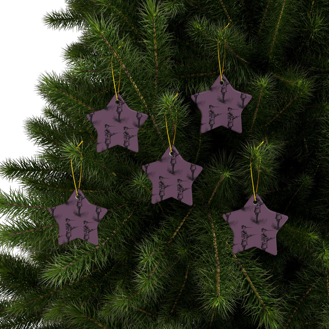 Ornaments: Plague Print in Dusty Rose in Ceramic