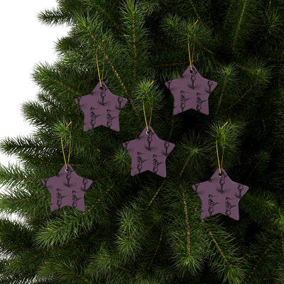 Ornaments: Plague Print in Dusty Rose in Ceramic