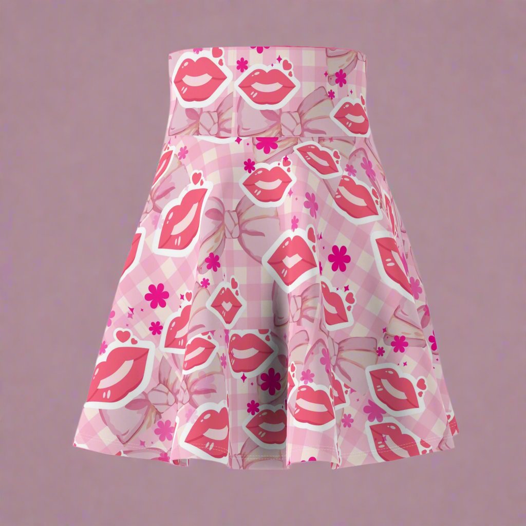 Skirt: Flirty Pink Kiss Print