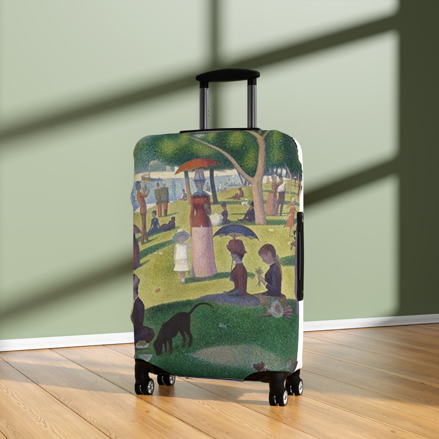 Art Style Luggage Cover for Travel Lovers, Customizable Suitcase Protector, Travel Accessories, Vacation Gift, Personalized Luggage Wrap