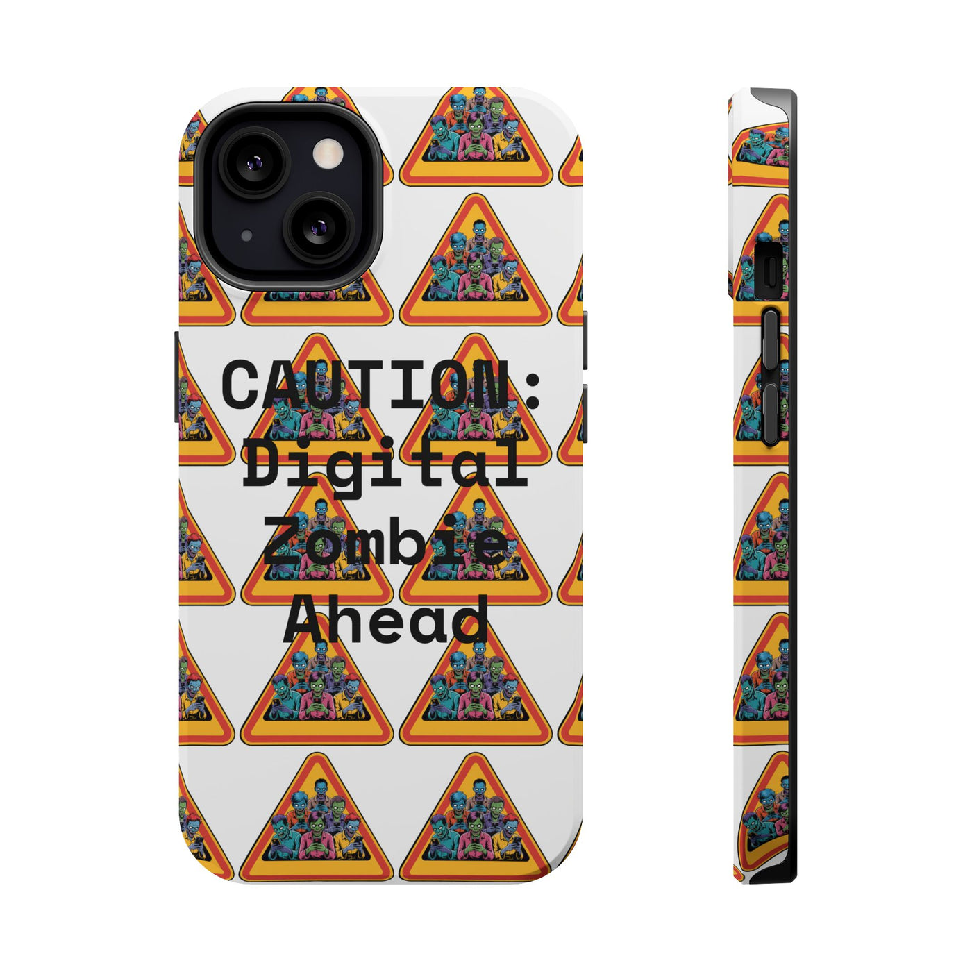 Phone Case: Caution: Digital Zombie Ahead Phone Case | Quirky Smartphone Protection, Unique Gift, Trendy Accessory, Fun Design, Geeky Style