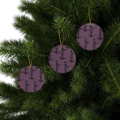 Ornaments: Plague Print in Dusty Rose in Ceramic
