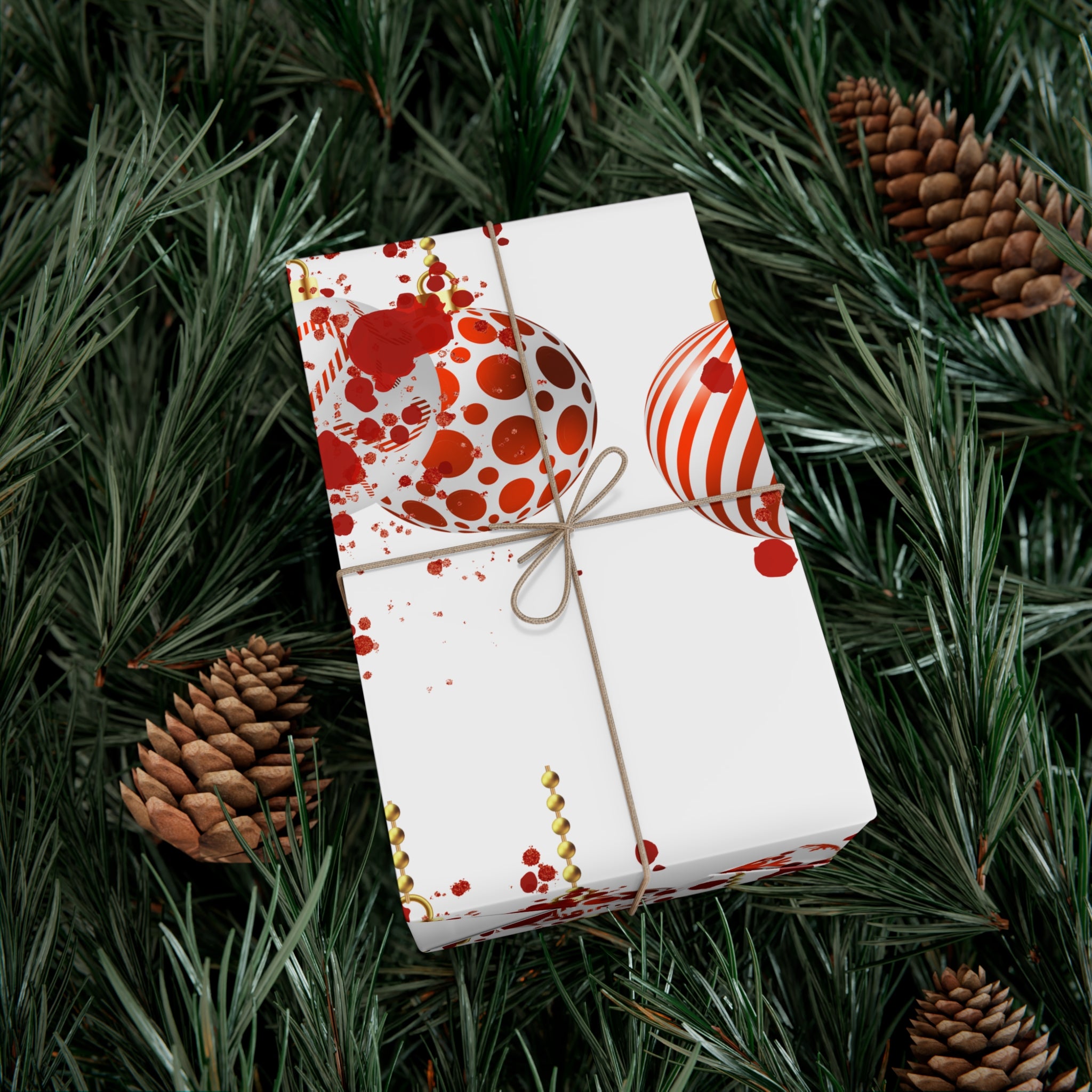 Wrapping Paper: Bloody Baubles | Holiday Crime Theme
