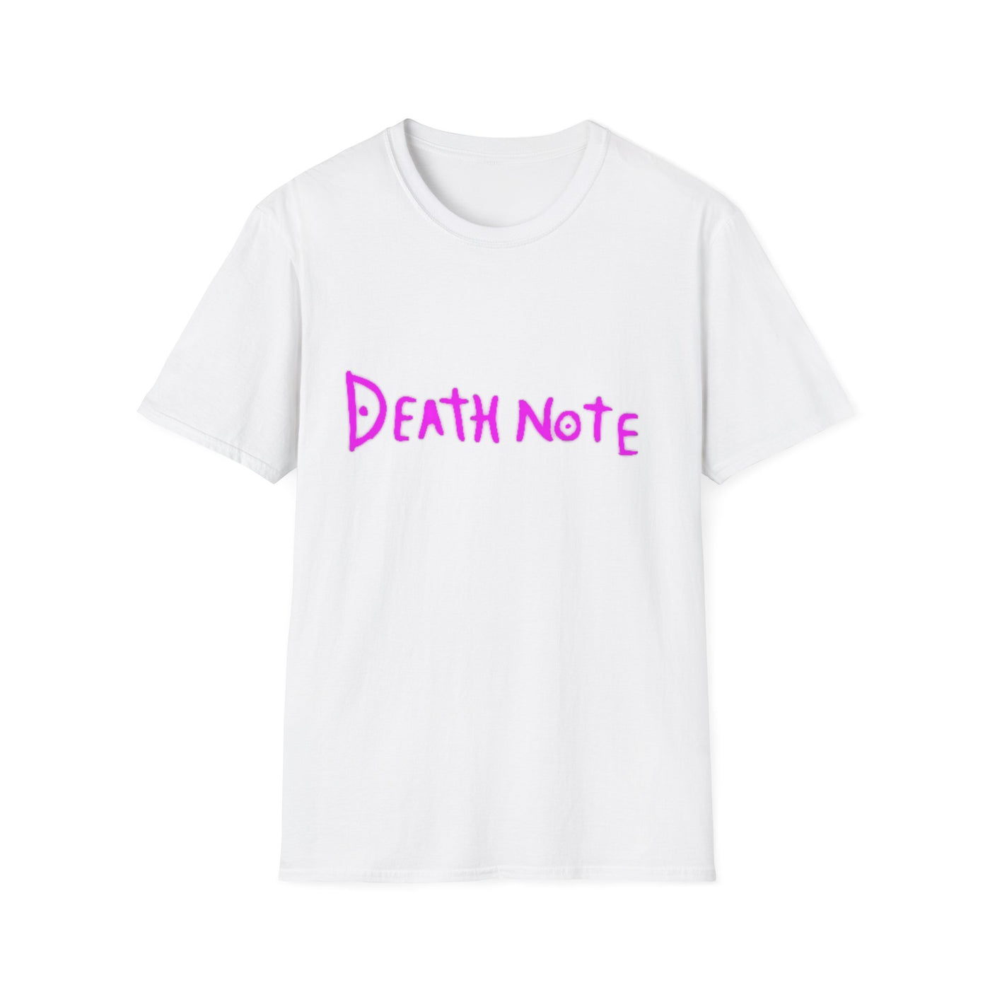 T-Shirt: Pink Death Note-Inspired Unisex Softstyle T-Shirt | Anime Fanart Apparel, Gift for Geek Culture, Cozy Everyday Wear, Casual Outfit, Pop Culture Merchandise