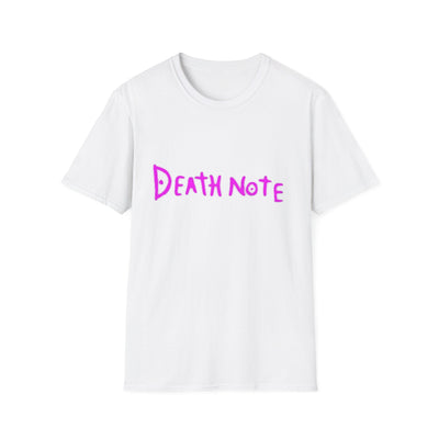 T-Shirt: Pink Death Note-Inspired Unisex Softstyle T-Shirt | Anime Fanart Apparel, Gift for Geek Culture, Cozy Everyday Wear, Casual Outfit, Pop Culture Merchandise