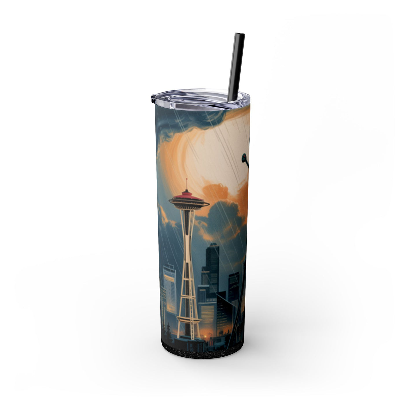 Tumbler - Futuristic Skyline 20oz Travel Mug, Unique Sci-Fi Gift for Geeky Friends