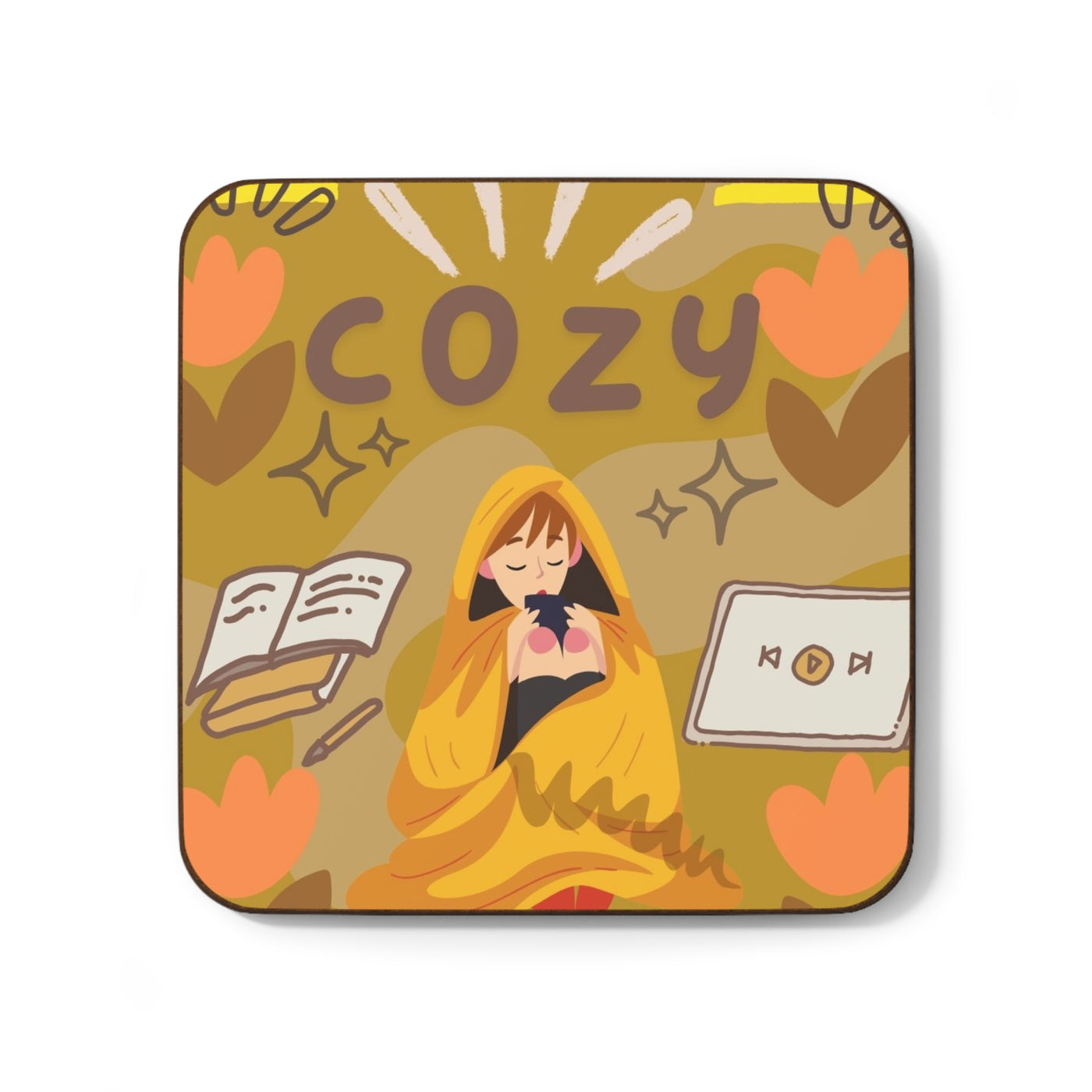 Hardboard Back Coaster: Fall Comforts