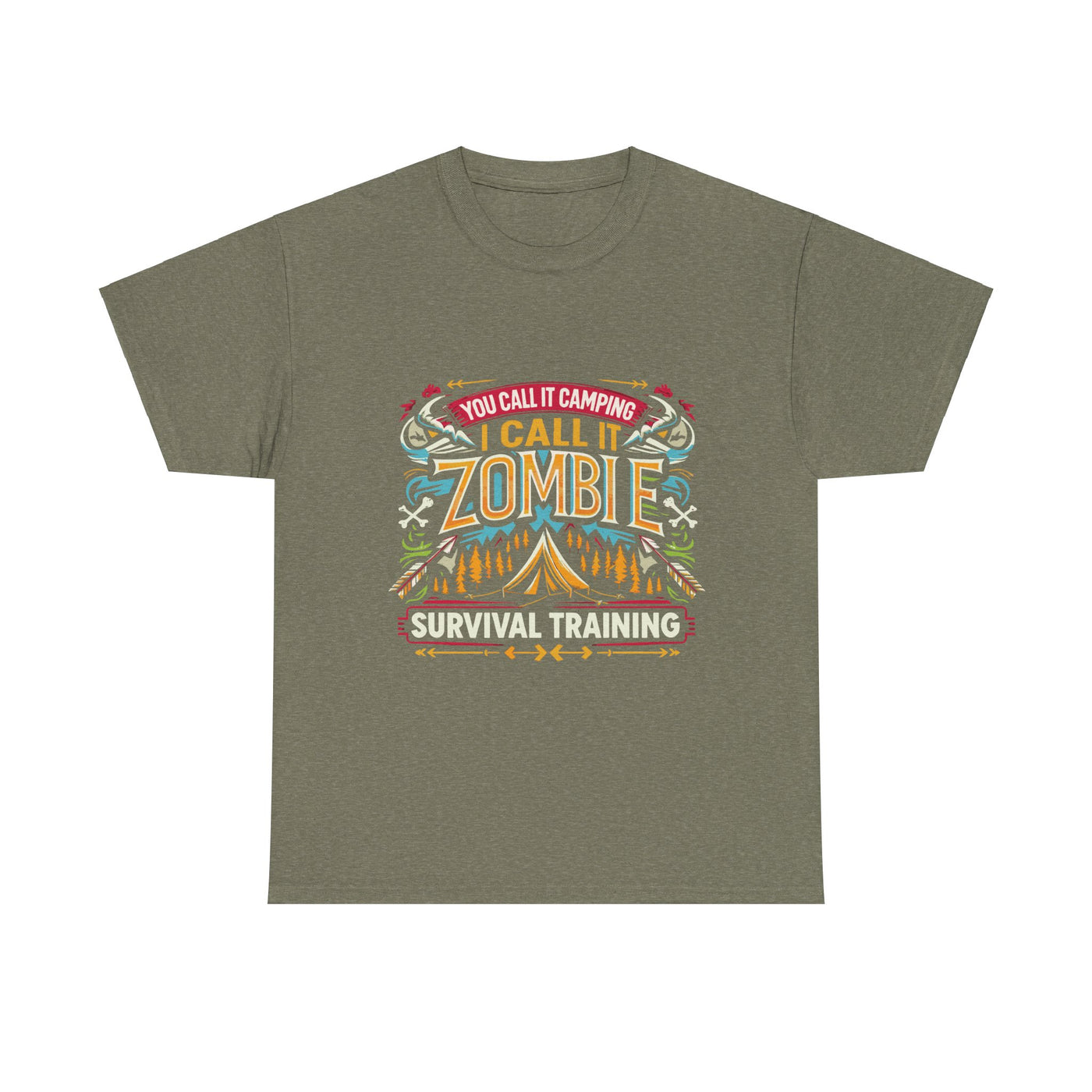 T-Shirt: Zombie Survival Training Unisex Heavy Cotton Tee