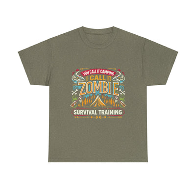 T-Shirt: Zombie Survival Training Unisex Heavy Cotton Tee