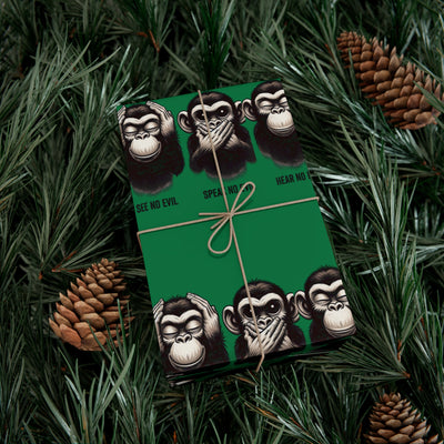 Wrapping Paper: No Evil - Trio of Monkeys