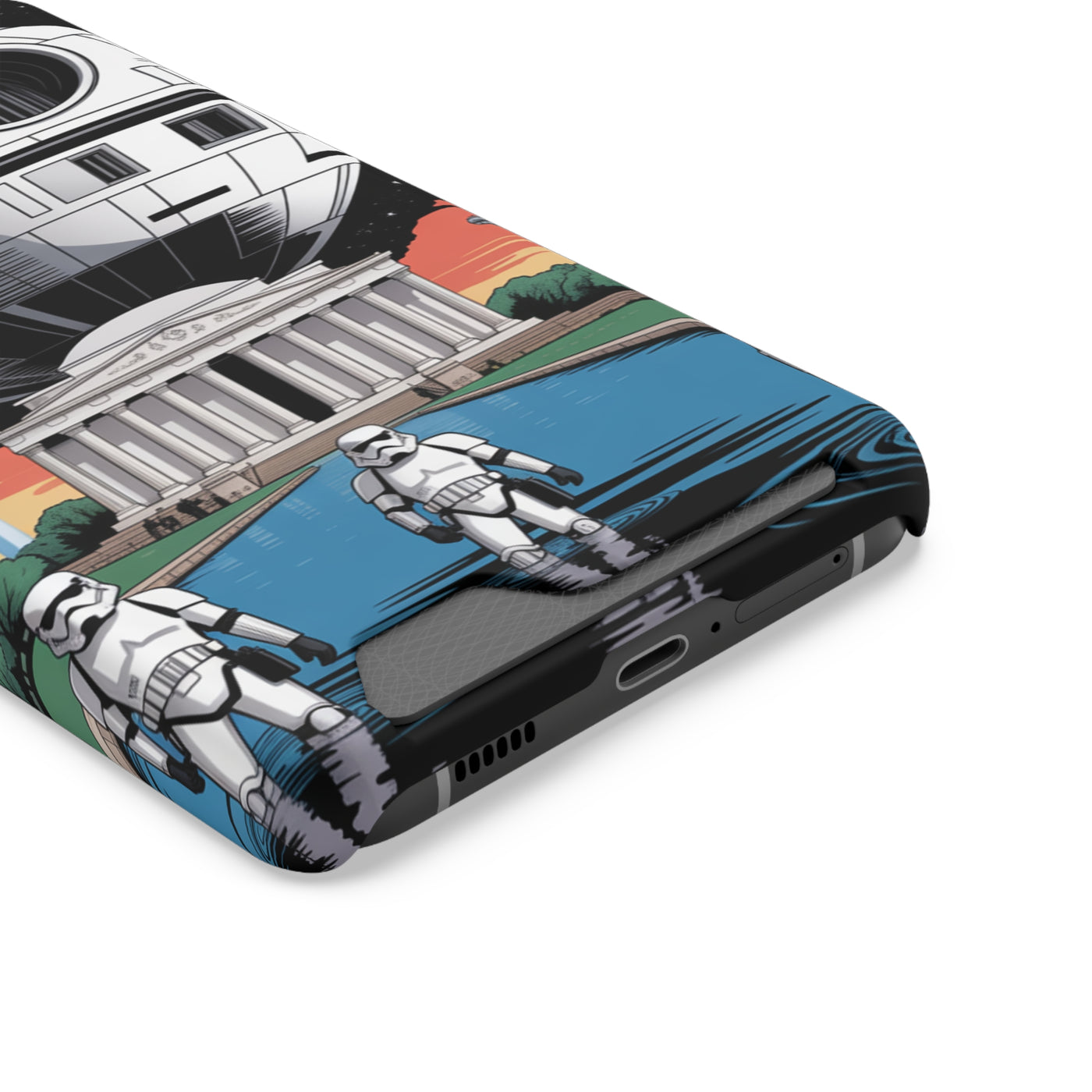 Phone Case: Galaxy-Inspired Phone Case with Card Holder, Space-Themed Gift, Star Wars-Inspired Design, Geek Accessories, Unique Phone Cover