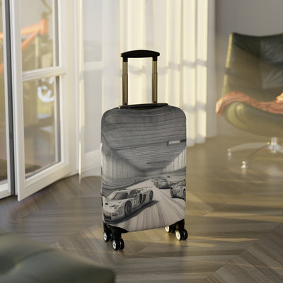 Luggage Cover: Racing-Themed Luggage Cover, Travel Accessory for Car Lovers, Personalized Suitcase Protector, Perfect Gift for Travelers
