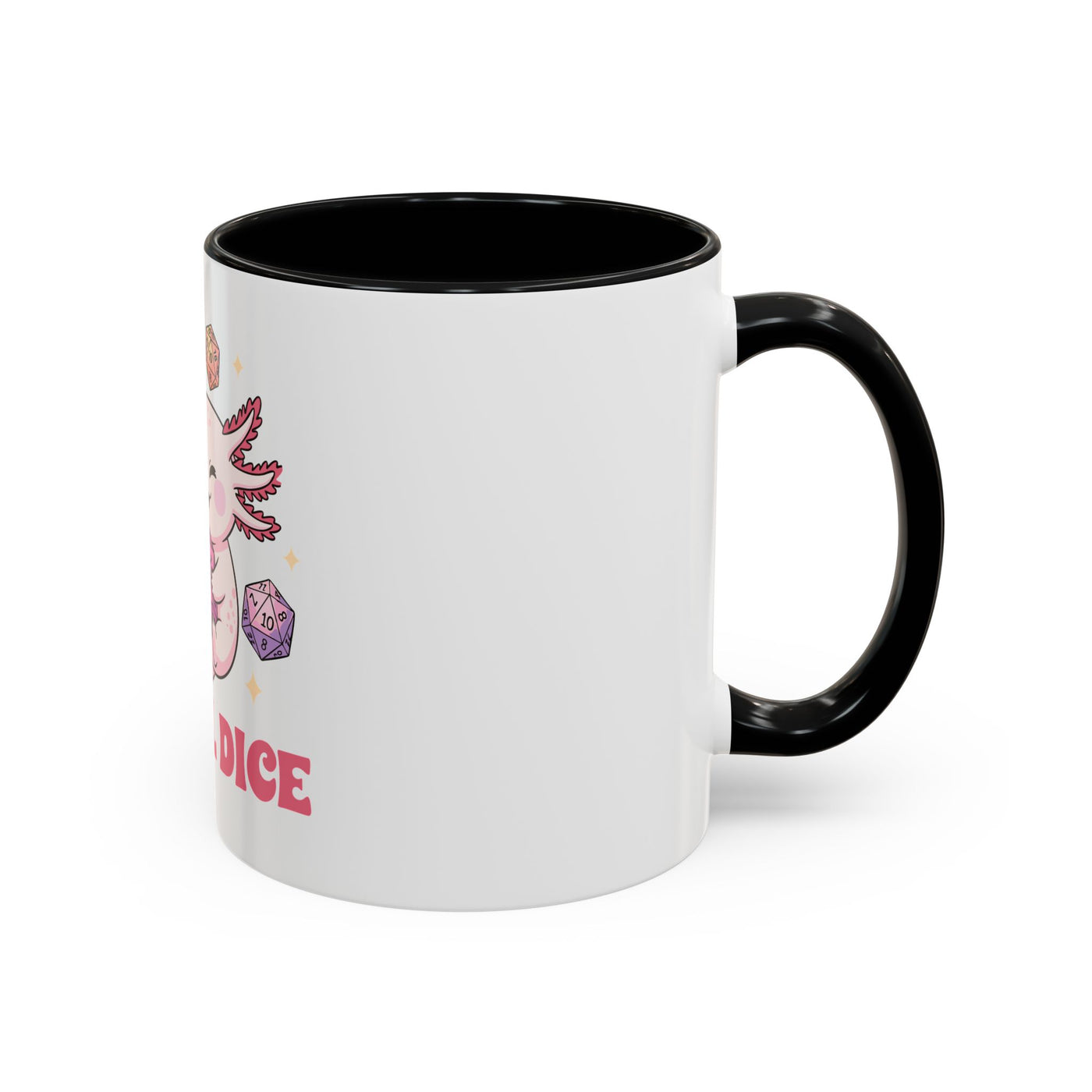 Mug: Cute Axolotl Dice Coffee Mug - Perfect for Gamers, D&D Lovers, Gifts, & Collectibles