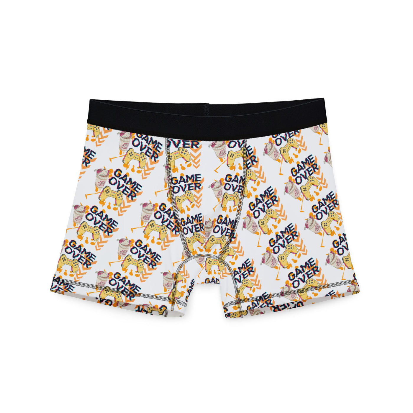 Men's Boxers: Game Over Orange Design