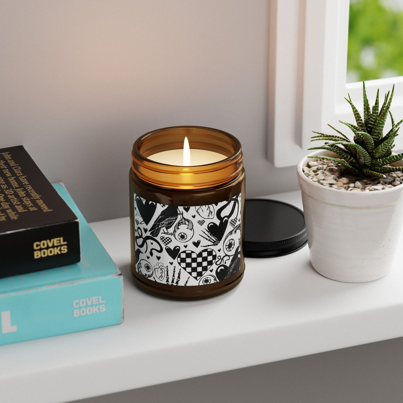 Jar Candle: Black Hearts | Inky Funk Design