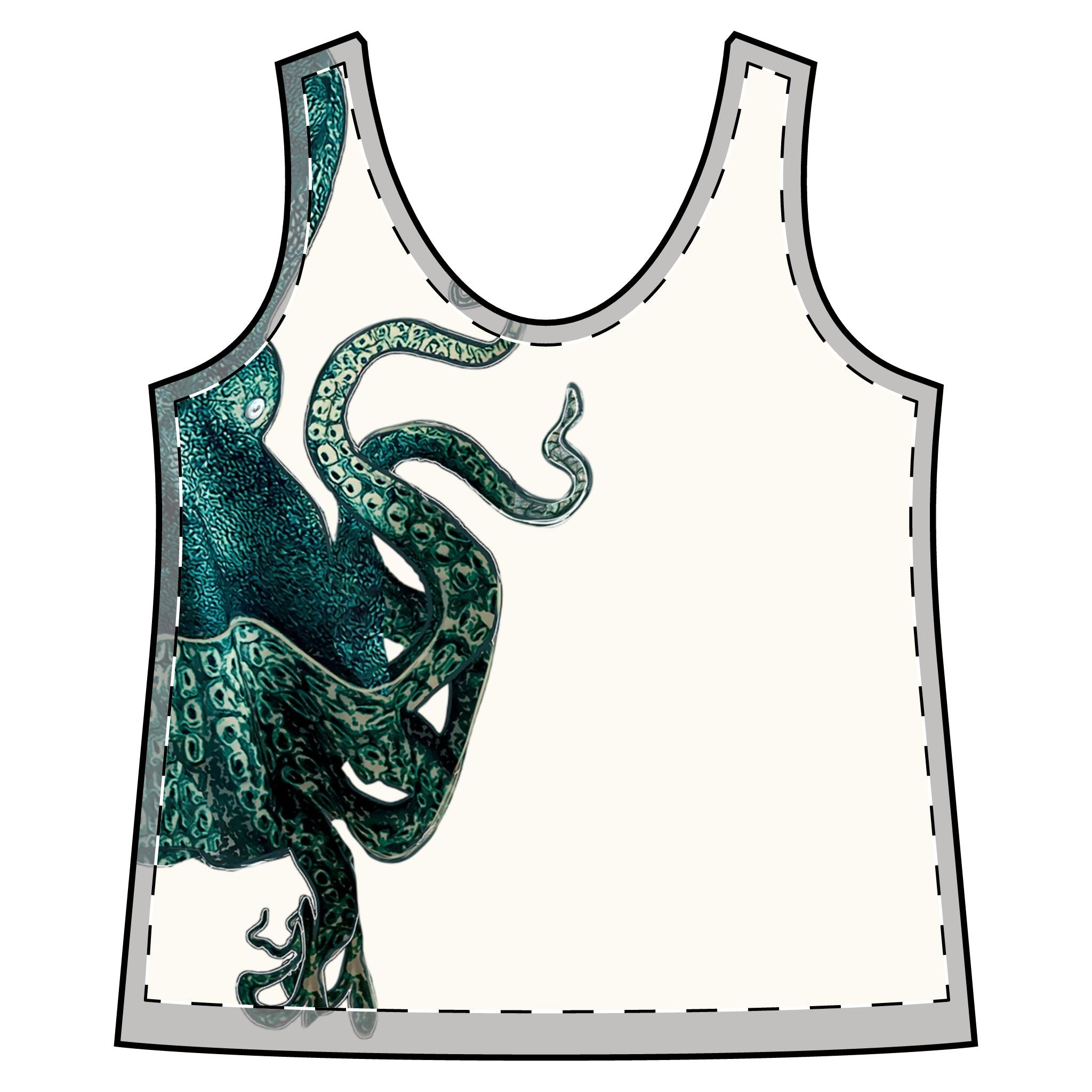 Tank: Ocean-Inspired Racerback Tank - Women’s Sporty Octopus Design