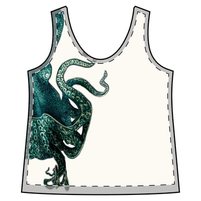 Tank: Ocean-Inspired Racerback Tank - Women’s Sporty Octopus Design
