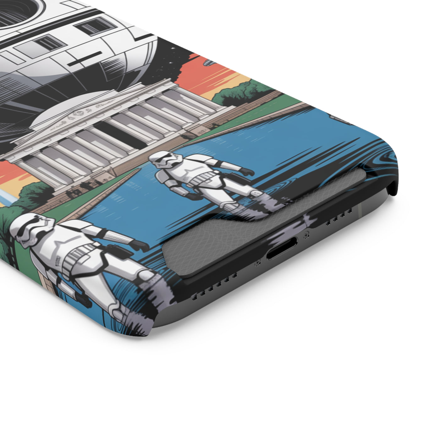 Phone Case: Galaxy-Inspired Phone Case with Card Holder, Space-Themed Gift, Star Wars-Inspired Design, Geek Accessories, Unique Phone Cover