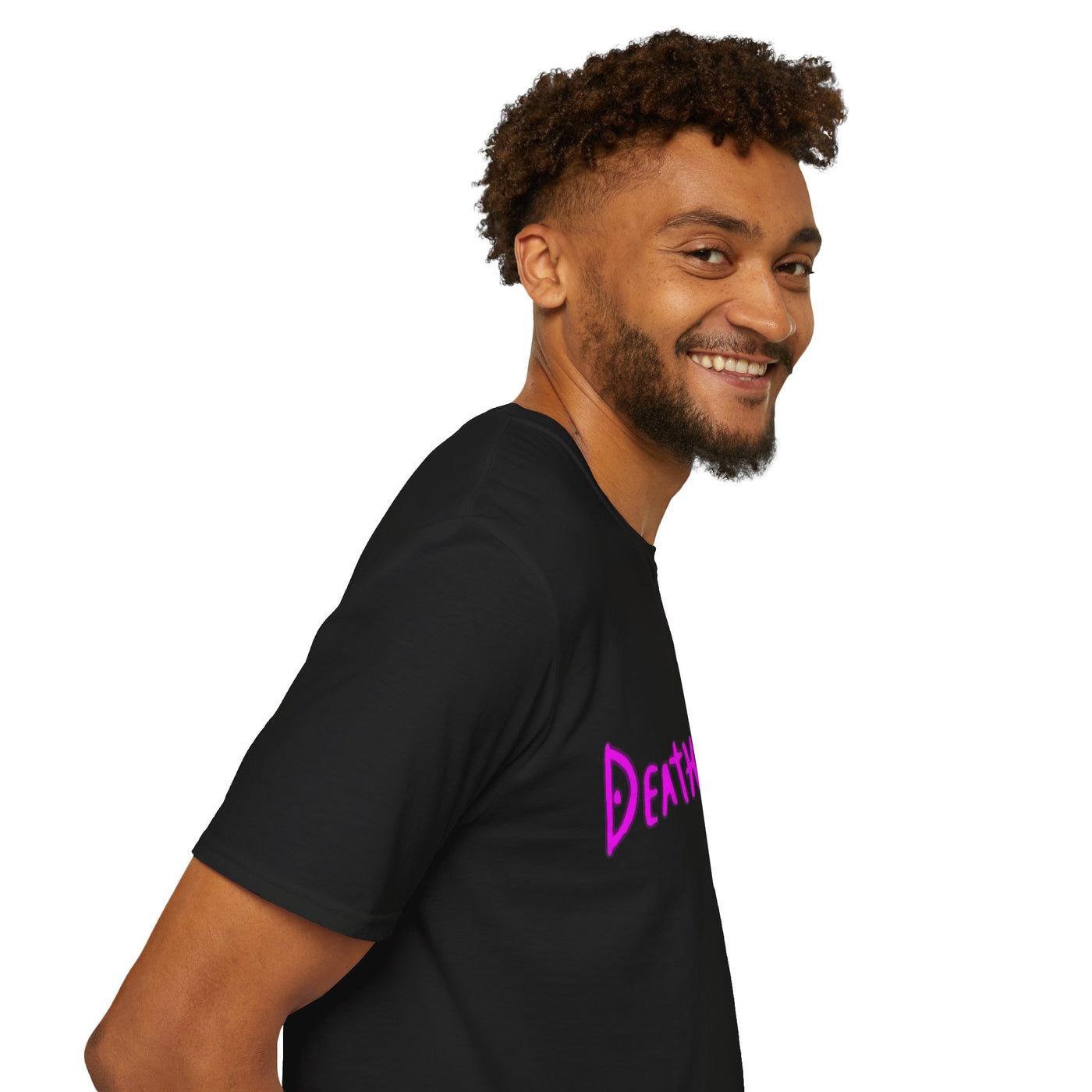 T-Shirt: Pink Death Note-Inspired Unisex Softstyle T-Shirt | Anime Fanart Apparel, Gift for Geek Culture, Cozy Everyday Wear, Casual Outfit, Pop Culture Merchandise