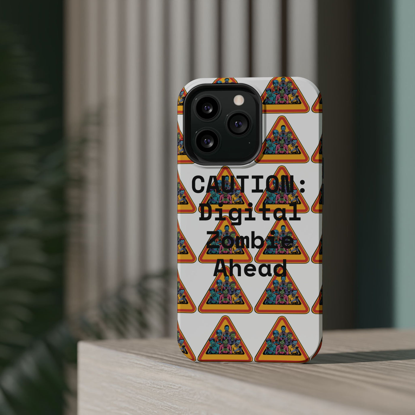 Phone Case: Caution: Digital Zombie Ahead Phone Case | Quirky Smartphone Protection, Unique Gift, Trendy Accessory, Fun Design, Geeky Style