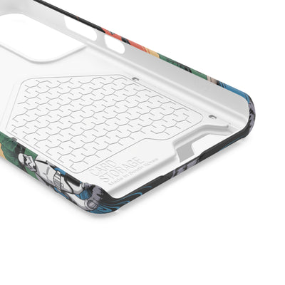 Phone Case: Galaxy-Inspired Phone Case with Card Holder, Space-Themed Gift, Star Wars-Inspired Design, Geek Accessories, Unique Phone Cover