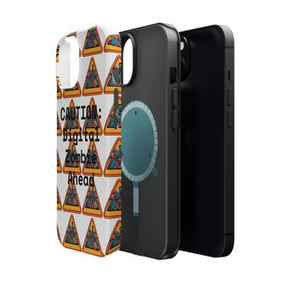 Phone Case: Caution: Digital Zombie Ahead Phone Case | Quirky Smartphone Protection, Unique Gift, Trendy Accessory, Fun Design, Geeky Style