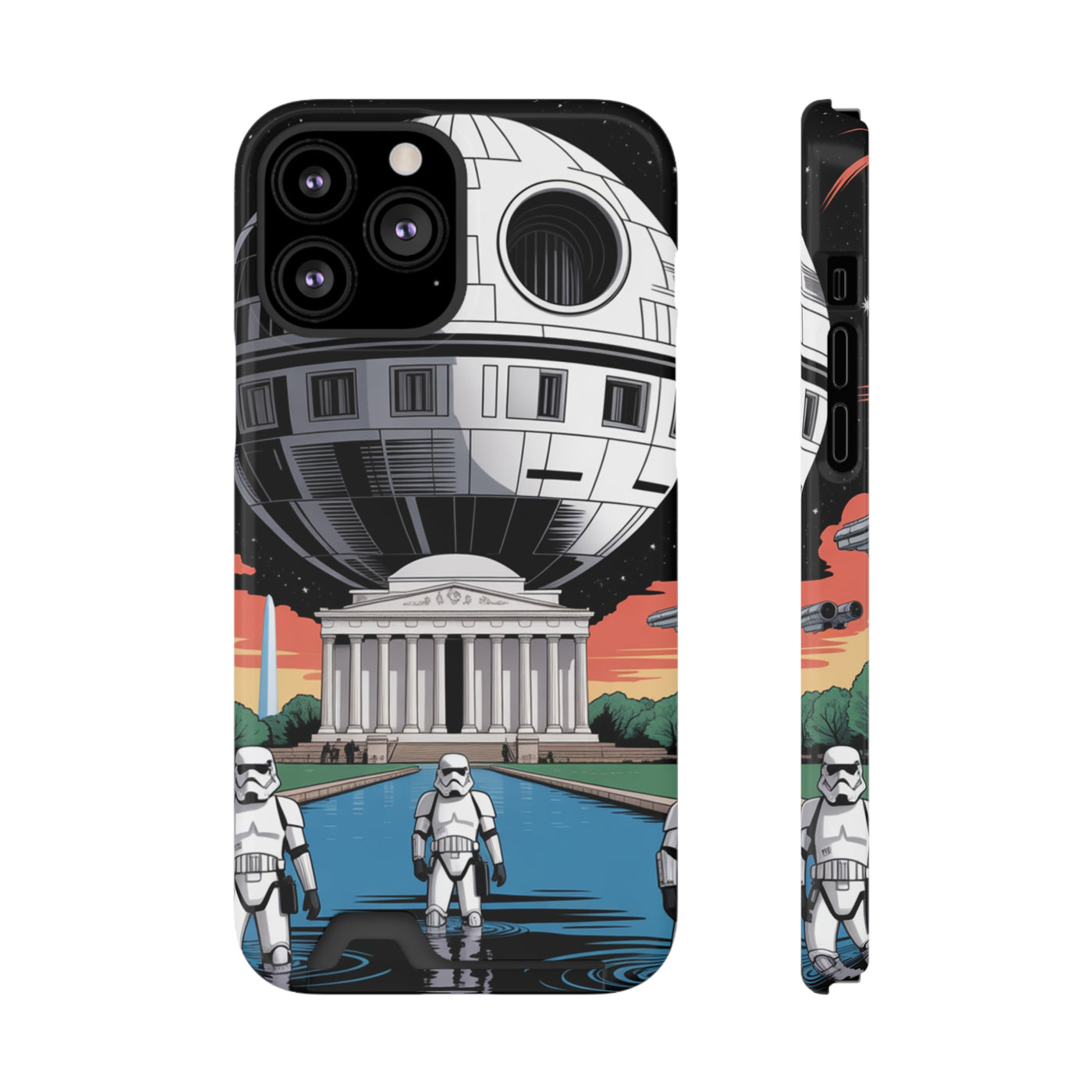 Phone Case: Galaxy-Inspired Phone Case with Card Holder, Space-Themed Gift, Star Wars-Inspired Design, Geek Accessories, Unique Phone Cover