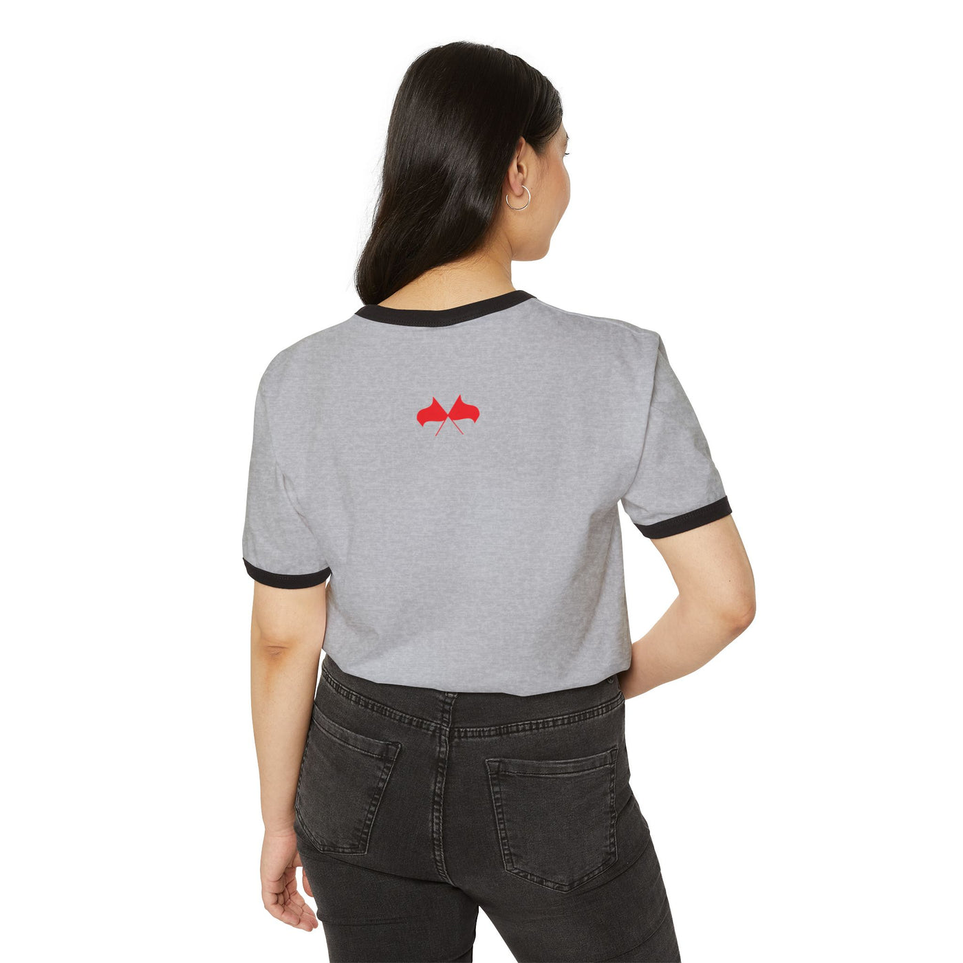 T-Shirt: Walking Red Flag Ringer Tee: Casual Humor Tee for Trendsetters