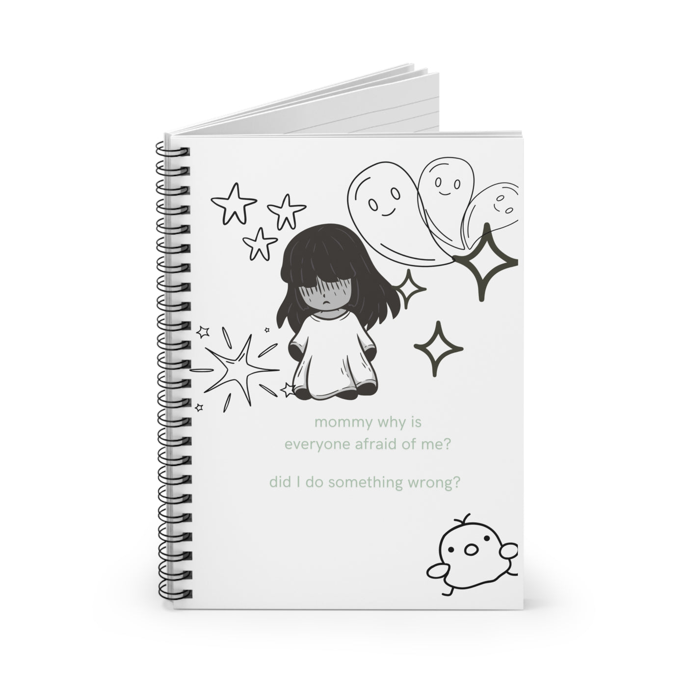 Spiral Notebook: Cute Creepy Girl